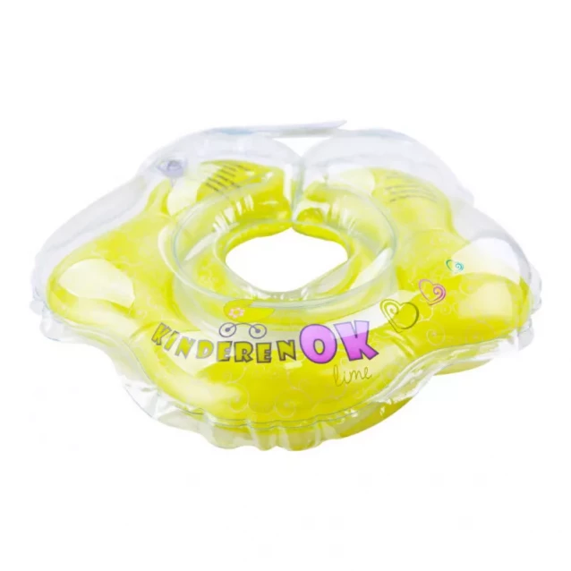 KINDERENOK Круг надувной на шею для купания младенца Floral Lime - 2