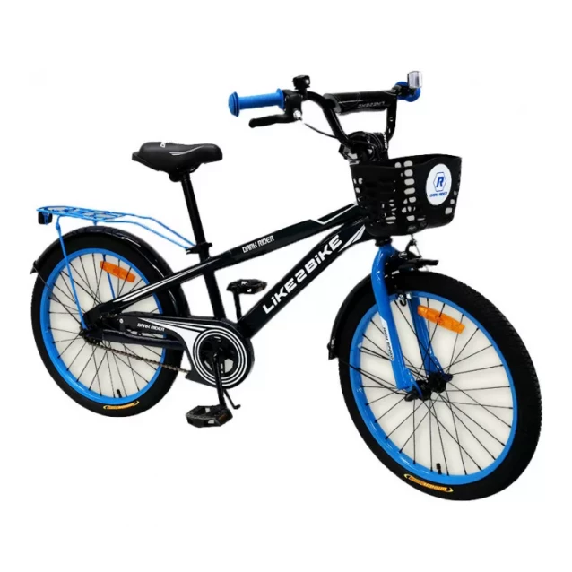 LIKE2BIKE Dark Rider Велосипед детский 2-х колес.18'' (черный/синий) - 1