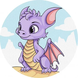 Набір для розпису по номерах Ideyka Фіолетовий дракончик d 19 см (KHO-R1057) дитяча іграшка
