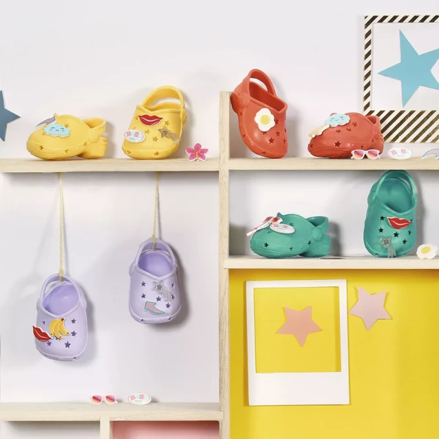 Обувь для куклы Baby Born Сандалии со значками 43 см сиреневые (831809-2) - 4