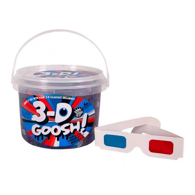 Лізун Slime - 3-D Goosh з окулярами, червоний/білий/блакитний, 1200 g (г) - 1