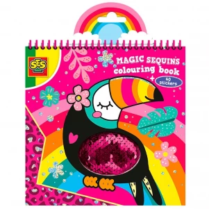Книжка-розмальовка — БЛИСКІТКИ (15 аркушів для розфарбовування, 40 стикерів із блискітками) дитяча іграшка