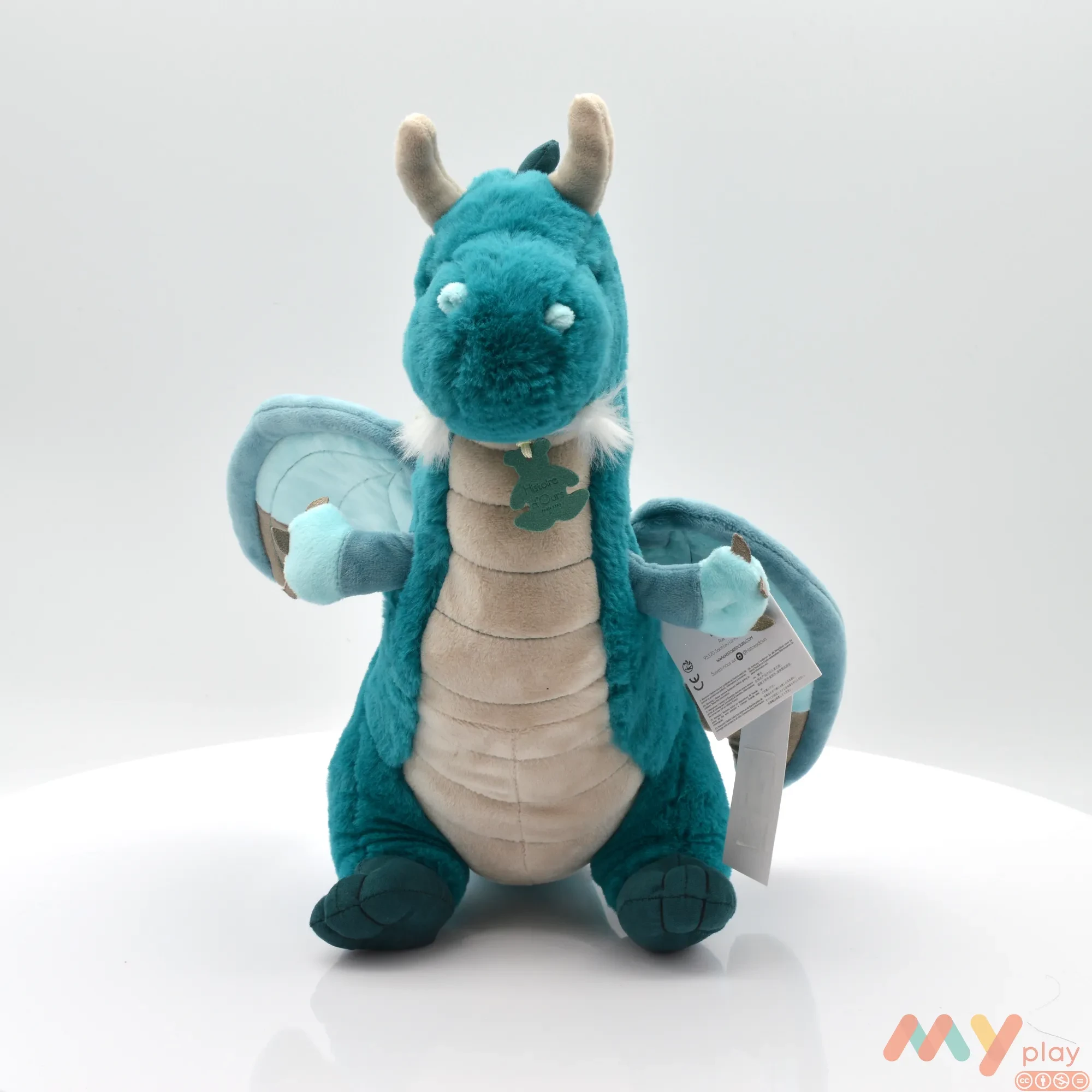 М'яка іграшка Doudou Смарагдовий дракон 40 см (HO2965) - ФОТО в 360° - 1