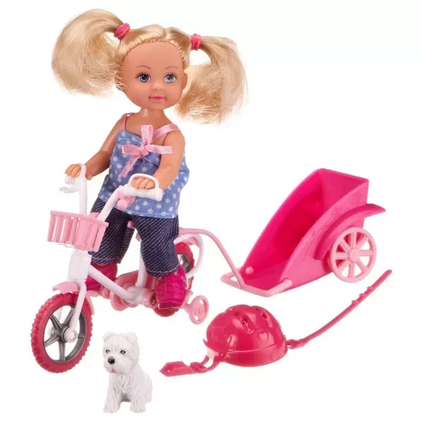 Лялька Еві "Прогулянка на велосипеді" з песиком, 2 види, 3+ - 1