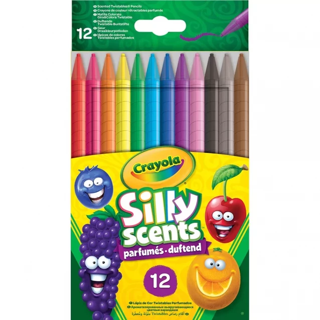 Silly Scents Набор карандашей "Твист", что выкручиваются (washable) с ароматом, 12 шт - 1