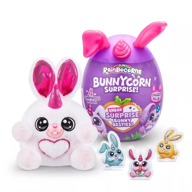 М'яка іграшка Rainbocorns Bunnycorn Surprise! Кролик білий (9260H) - 1