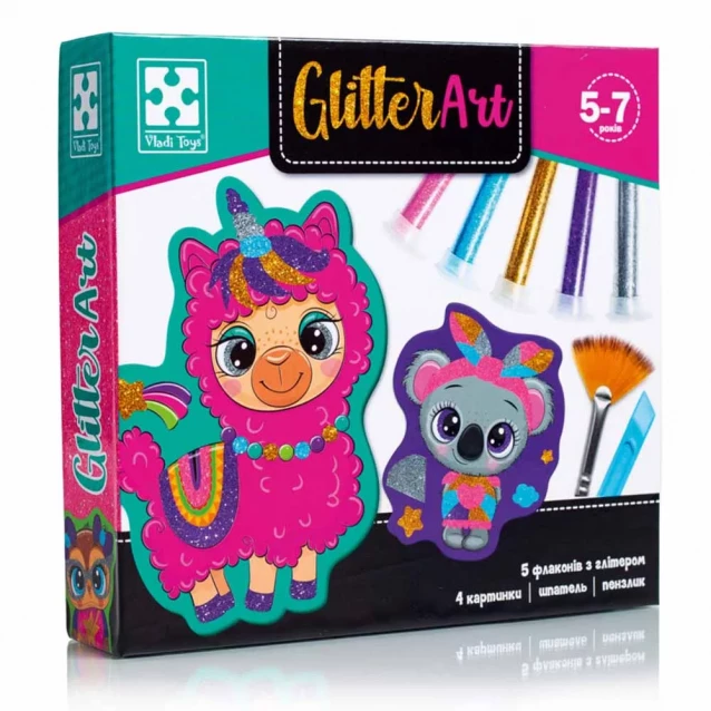 Набір для творчості Vladi-Toys Glitter Art Блискучі звірята (VT4501-11) - 1