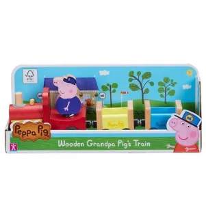 Peppa Wooden Дерев'яний ігровий набір Peppa - ПАРОВОЗИК ДІДУСЯ ПЕППИ 07210 дитяча іграшка