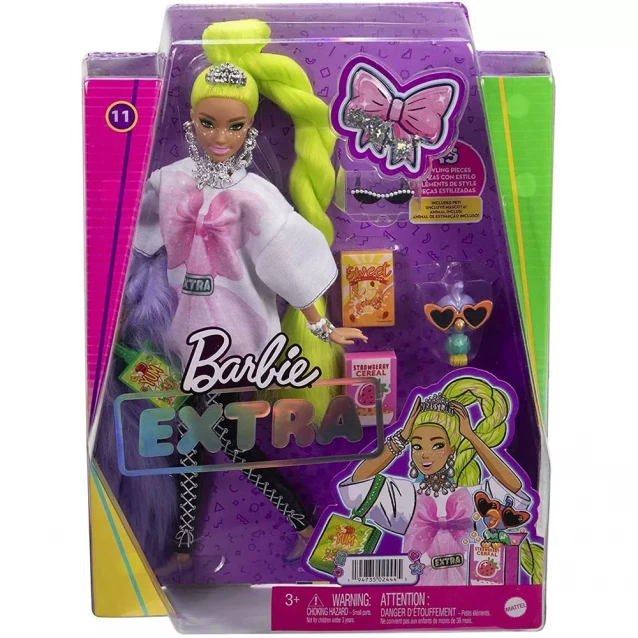 Лялька Barbie "Екстра" з неоново-зеленим волоссям (HDJ44) - 2