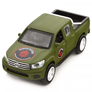 Автомодель TechnoDrive Шевроны Героев Toyota Hilux Красная Калина (KM6119) детская игрушка
