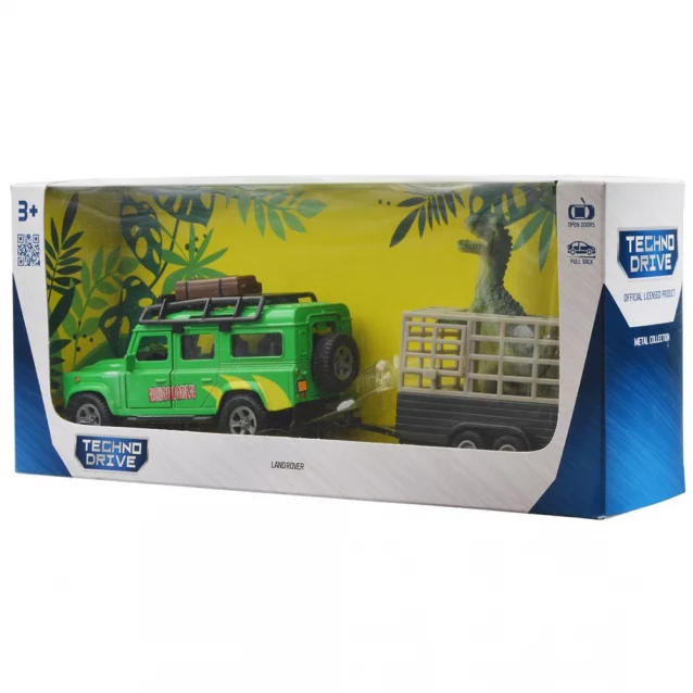 Автомодель TechnoDrive Land Rover з причепом і динозавром (520178.270) - 10
