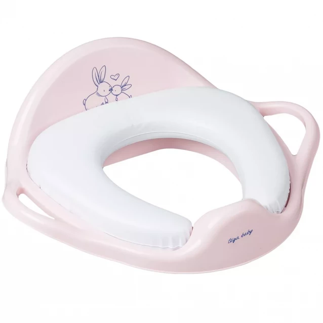 Туалетное сиденье Tega Зайчики мягкое светло-розовое (KR-020-104) - 1