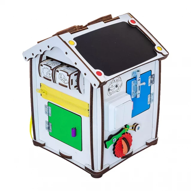 Бизиборд-куб GoodPlay Домик развивающий 24х24х30 с подсветкой (B004) - 7
