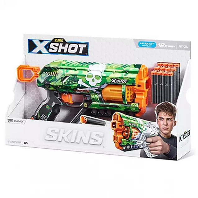 Бластер X-shot Skins Griefer Camo 12 патронов (36561H) - 2