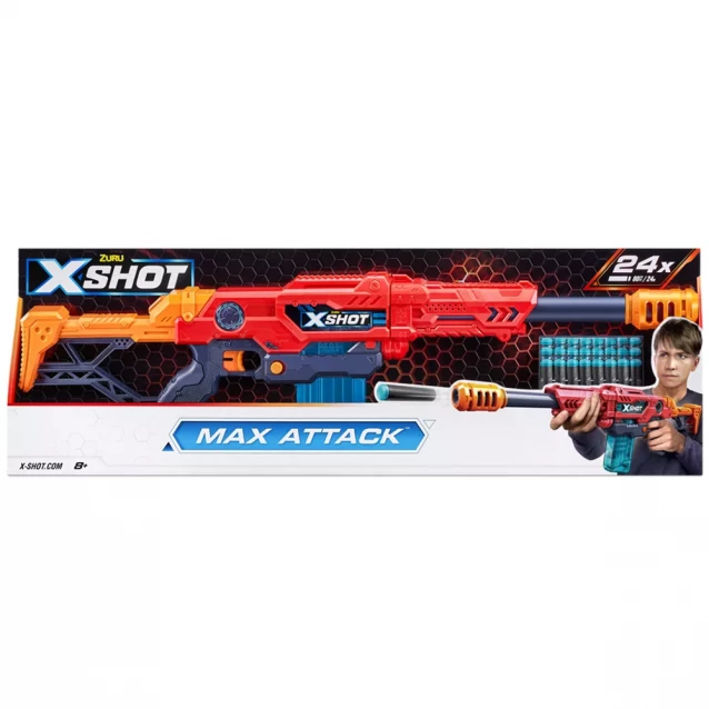 Бластер X-Shot Excel Max Attack Red (3694R) - 1