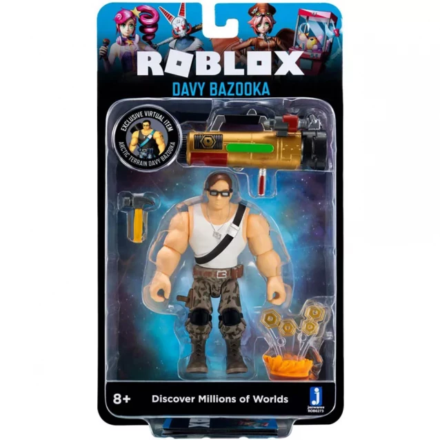 Ігрова колекційна фігурка Jazwares Roblox Imagination Figure Pack Davy Bazooka W8 - 1