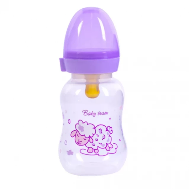 Пляшечка для годування Baby Team з латексною соскою 125 мл, 0+ (1300) - 1