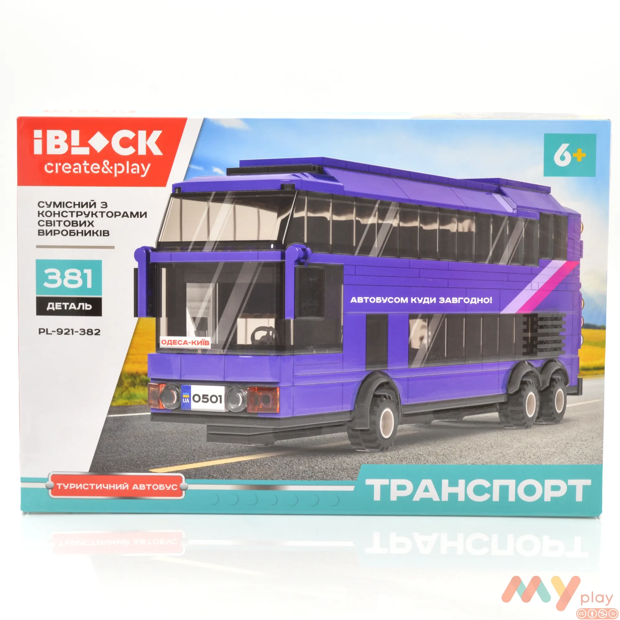 Конструктор Iblock Автобус туристичний 381 дет (PL-921-382) - ФОТО в 360° - 1