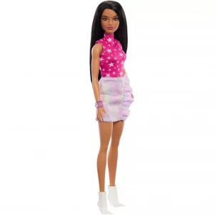 Лялька Barbie Модниця в рожевому топі з зірковим принтом (HRH13)  лялька Барбі