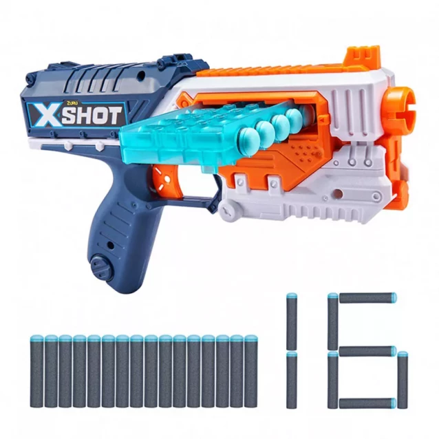 X-Shot Швидкострільний бластер EXCEL Quick Slide (16 патронів) арт.36401Z - 2