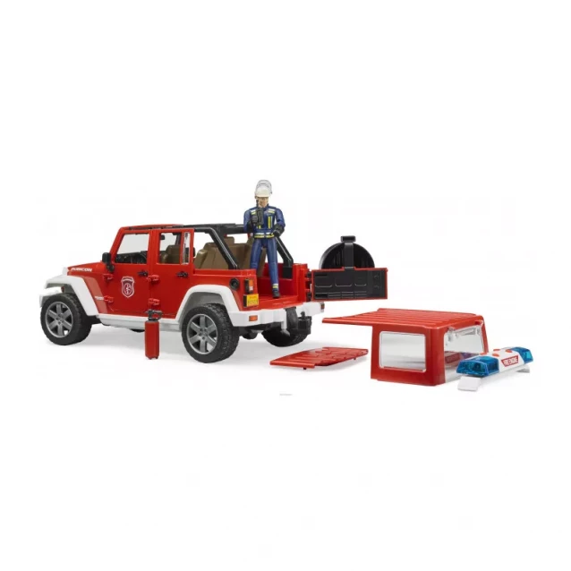 BRUDER Машинка игрушечная - пожарный джип Рэнглер Рубикон + фигурка пожарного - 4