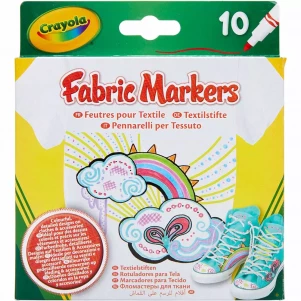 CRAYOLA Набір фломастерів для малювання на тканині, тонка лінія, 10 шт 256353.012 дитяча іграшка