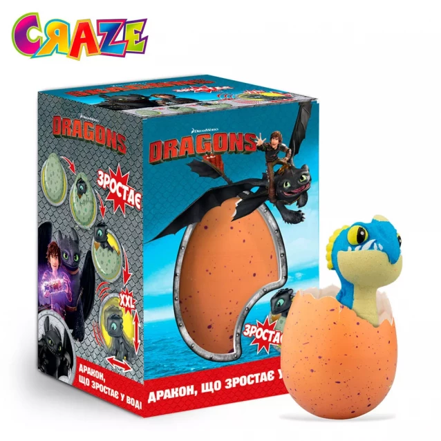 Іграшка-сюрприз, що зростає CRAZE MEGA EGGS DreamWorks Dragons в яйці (13328) - 2