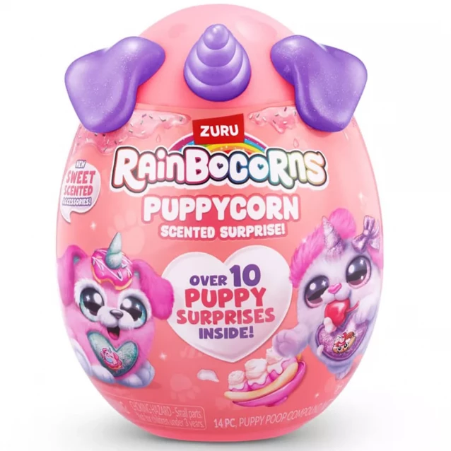 М'яка іграшка Rainbocorns Puppycorn Scented Surprise Цуценя біле з рожевим (9298B) - 1