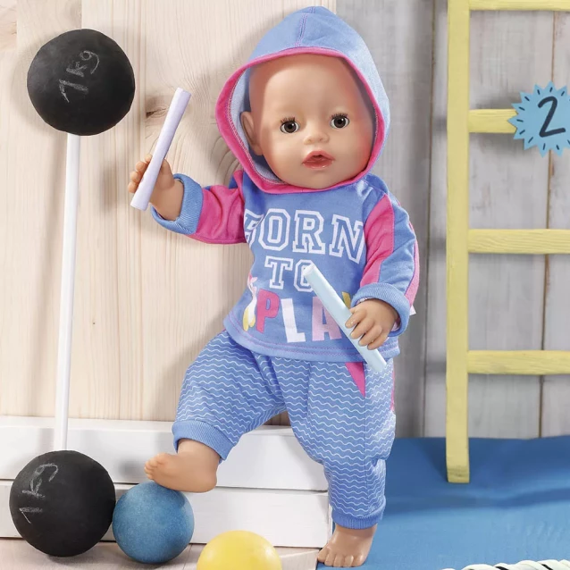 Набор одежды для куклы BABY BORN - СПОРТИВНЫЙ КОСТЮМ ДЛЯ БЕГА (на 43 cm, голубой) - 6