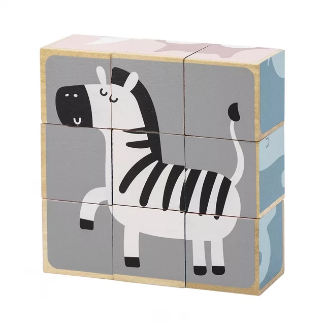 Деревянные кубики-пазл Viga Toys PolarB Зверята (44024) - 2