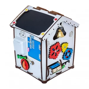 Бізіборд-куб GoodPlay Будиночок розвиваючий 24х24х30 з підсвічуванням (B004) дитяча іграшка