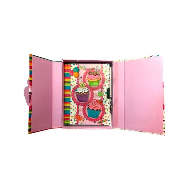 Блокнот дитячий на замочку в подар.коробочці на магніті 170x125x30mm, 70g, 56 л, тістечка - 2