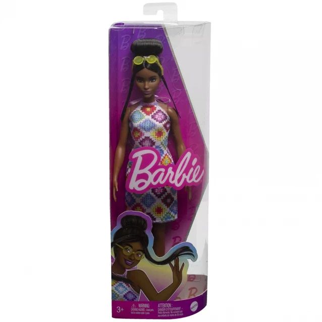 Кукла Barbie Модница в платье с узором в ромб (HJT07) - 2