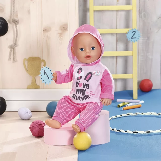 Набор одежды для куклы BABY BORN - СПОРТИВНЫЙ КОСТЮМ ДЛЯ БЕГА (на 43 cm, розовый) - 4