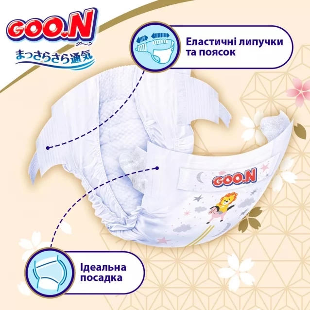 Подгузники Goo.N Premium Soft Размер 2S, 3-6 кг 70 ед (F1010101-153) - 3