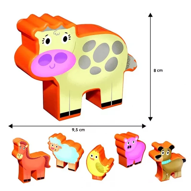 LISCIANIGIOCHI Игровой набор Baby FARM (70х50см пазл из 6 фигурки животных) - 3