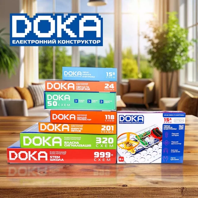 Конструктор електронний Doka Перші кроки в електроніці Набір А 15 схем (D70709) - 8