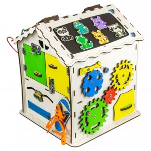 Бізіборд-куб GoodPlay Будиночок розвиваючий 30х30х40 (B007) дитяча іграшка