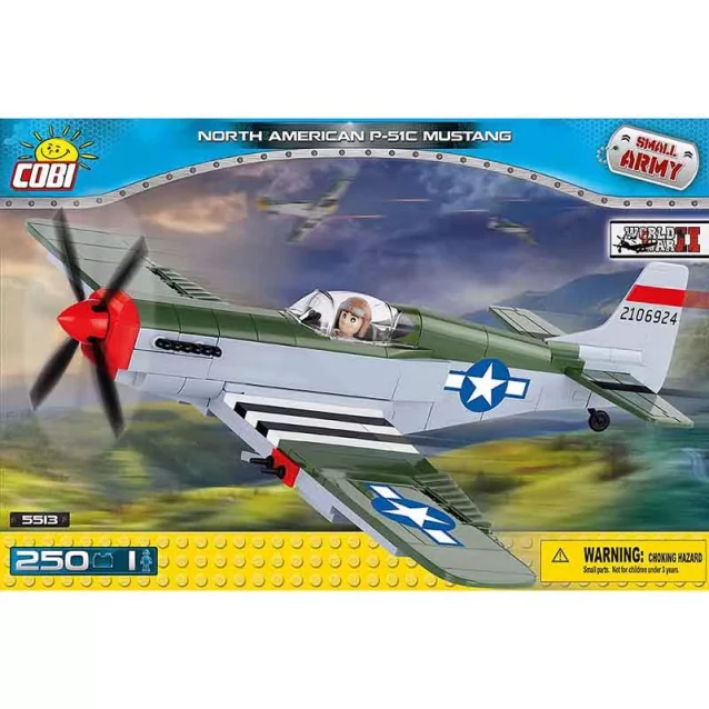 Конструктор COBI Вторая Мировая Война Самолет Мустанг, 250 деталей - 1