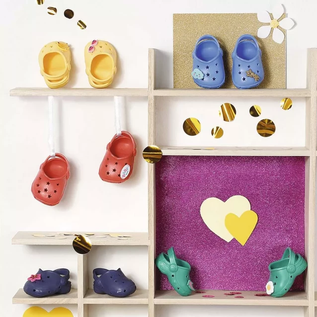 Zapf Взуття для ляльки BABY BORN - СВЯТКОВІ САНДАЛІ З ЗНАЧКАМИ (на 43 cm,червоні) 828311-3 - 6