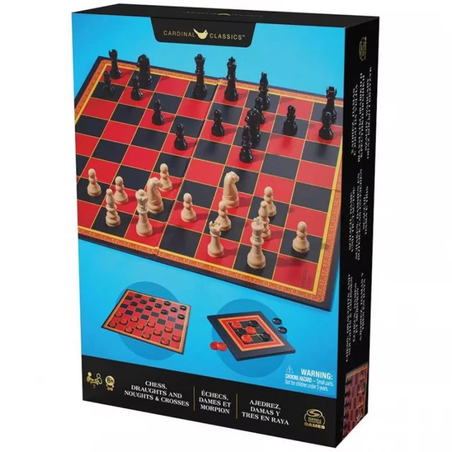 Набор из трех настольных игр Spin Master Шахматы шашки крестики-нолики - 2