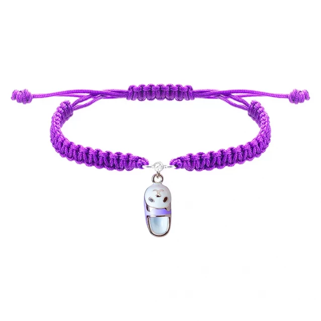 UMA&UMI Браслет детский плетеный с серебрянным украшением Тапочек Фиолетовый (Фиолетовый) - 1