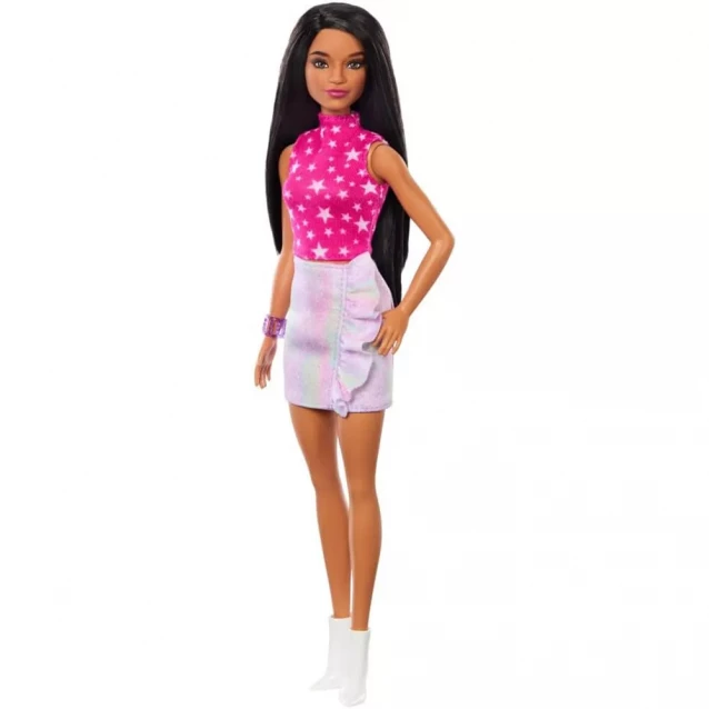Кукла Barbie Модница в розовом топе со звездным принтом (HRH13) - 4