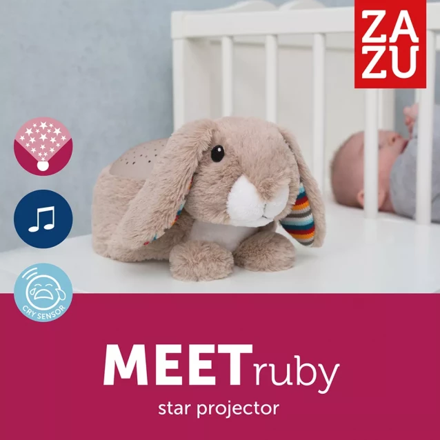ZAZU RUBY - RUBY Кролик Светильник ночник музыкальный с проектором - 3