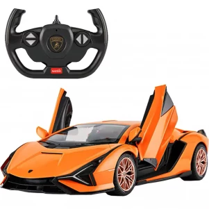 Автомодель Rastar Lamborghini Sian 1:14 на радиоуправлении оранжевая (454.00.15) детская игрушка