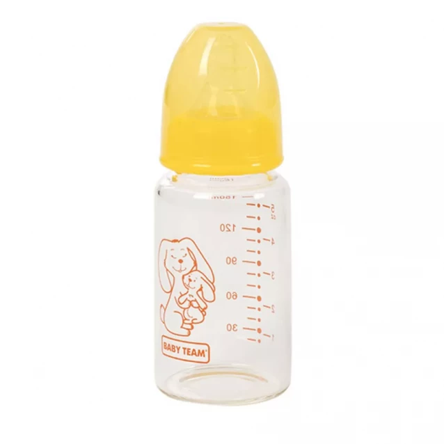 Пляшечка для годування Baby Team скляна 150 мл, 0+ (1210) - 1
