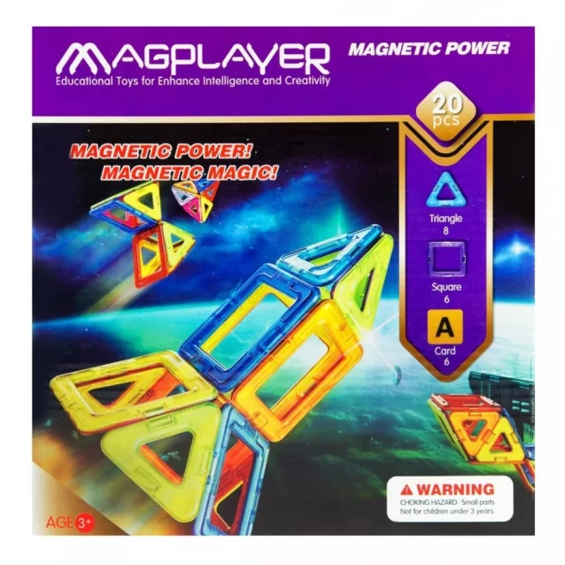 Дитячий конструктор MagPlayer 20 од. (MPA-20) - 1