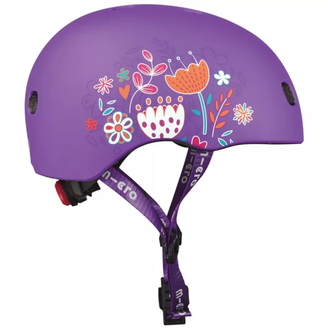 Захисний шолом Micro Розмір S 48-53 см фіолетовий з квітами (AC2137BX) - 4