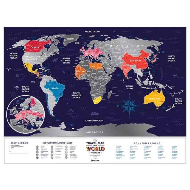 DREAM&DO Скретч карта мира "Travel Map Holiday World" (англ) (тубус) - 9