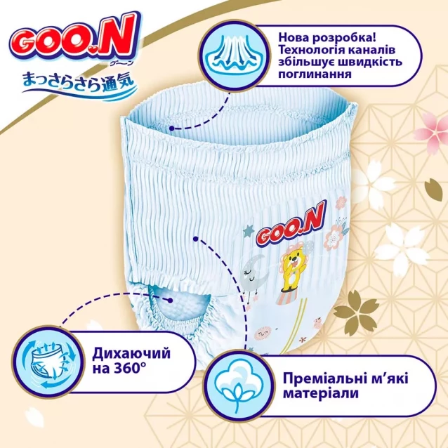 Трусики-підгузки Goo.N Premium Soft Розмір 3M, 7-12 кг 50 од (F1010101-156) - 2